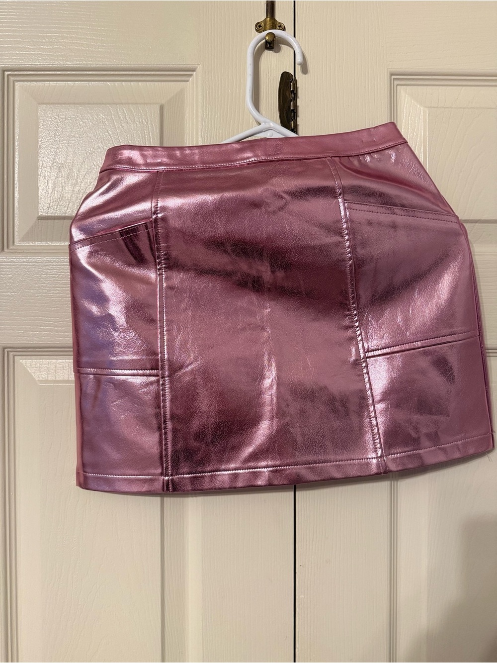 art class Metallic Rose Pink Mini Skirt